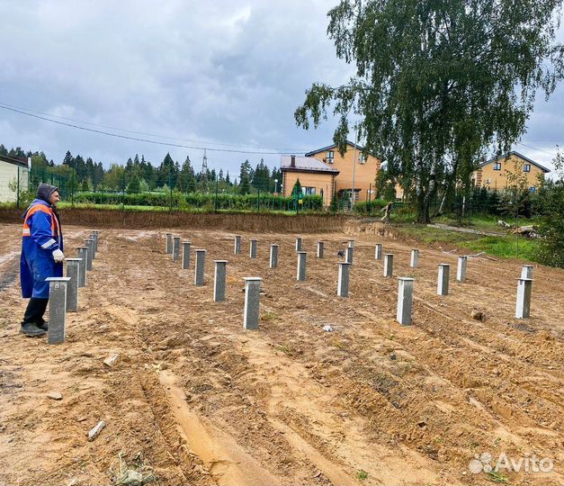 Монтаж жб фундамента. жб сваи