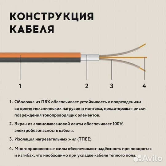 Кабель для тёплого пола RT (35m / 700 Wt)