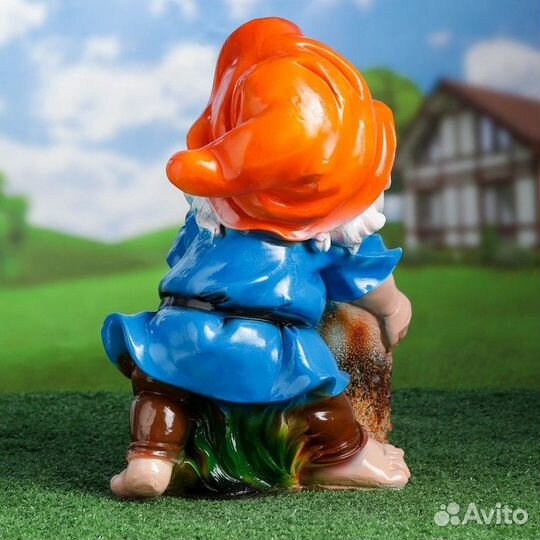 Фигурное кашпо 'Гном веселый' 40х31х20 см, микс