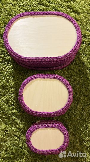 Шкатулки Сирень из трикотажной пряжи