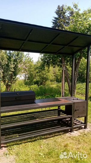 Мангал с крышей в стиле loft