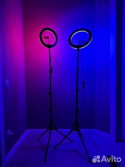 Кольцевая лампа 26 см RGB + штатив
