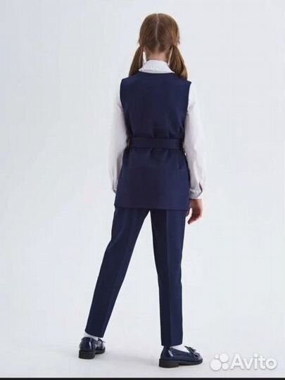 Костюм брючный школьный для девочки синий