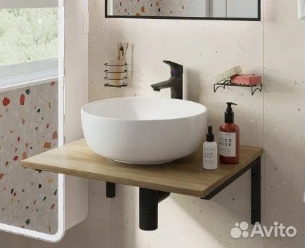 Столешница под раковину 60*46 керамогранит коричне