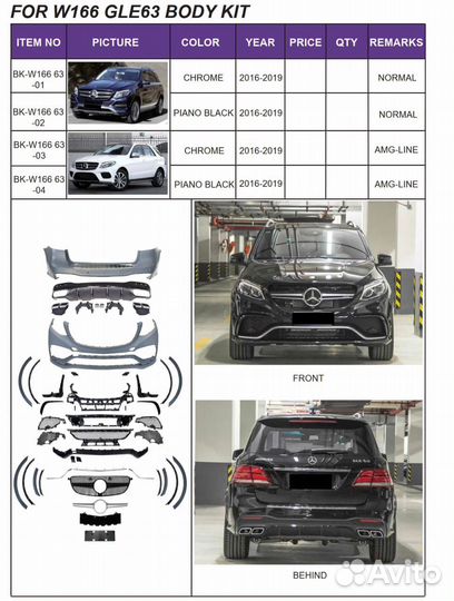 Обвес на mercedes ml на gle 6.3