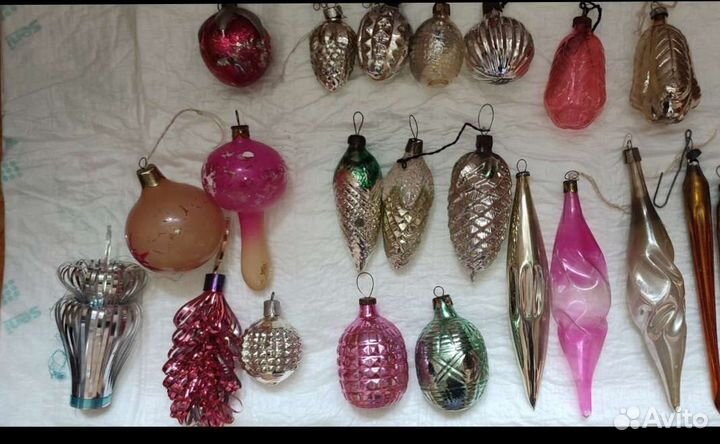 Стеклянные елочные игрушки СССР