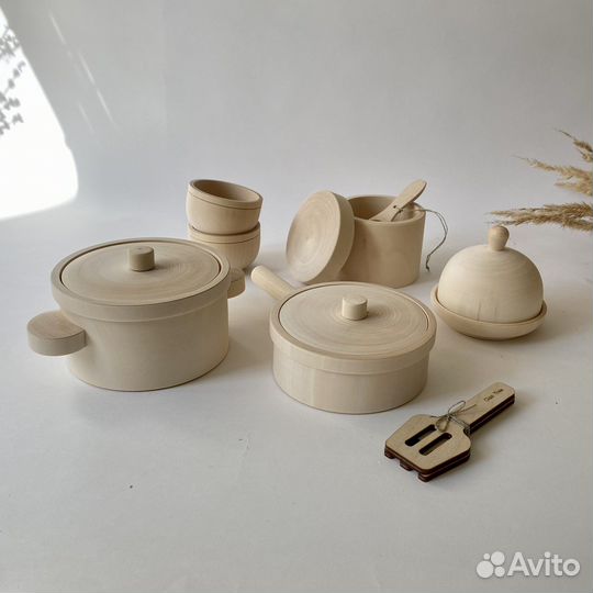 Деревянный игрушечный набор посудки Ciao Tree