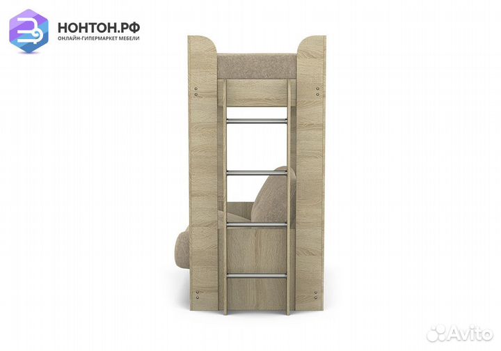 Двухъярусная кровать с диван-кроватью дуб сонома