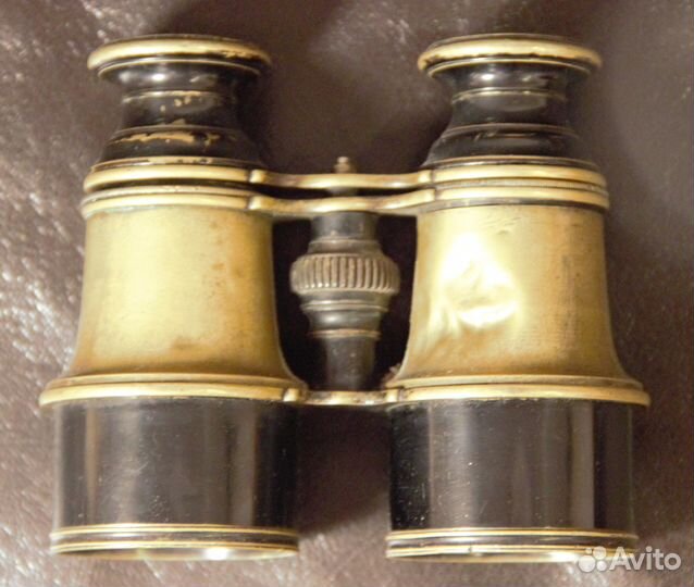 Старинный театральный бинокль Европа, латунь