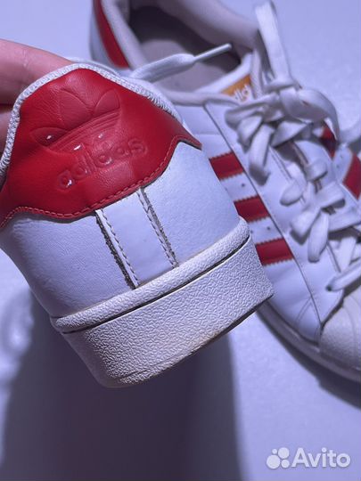 Кеды Adidas Superstar Cloud White Scarlet