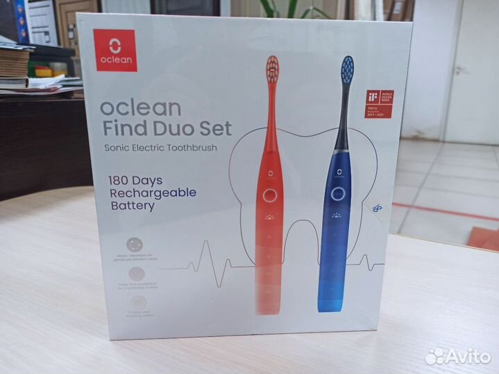 Комплект эл. зубных щеток Oclean Find Duo. Новые