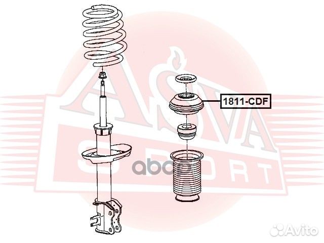 Опора переднего амортизатора в сборе 1811-CDF asva