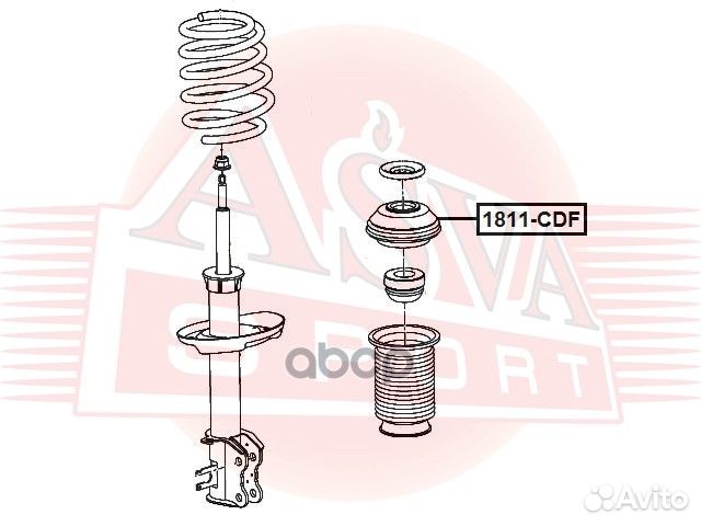 Опора переднего амортизатора в сборе 1811-CDF asva