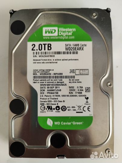 Жесткий диск Western Digital WD20earx 2TB