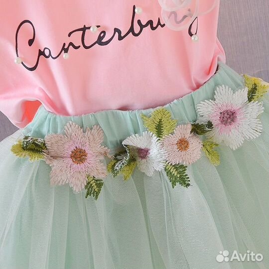 Детский набор платье и футболка,110,120,130 размер