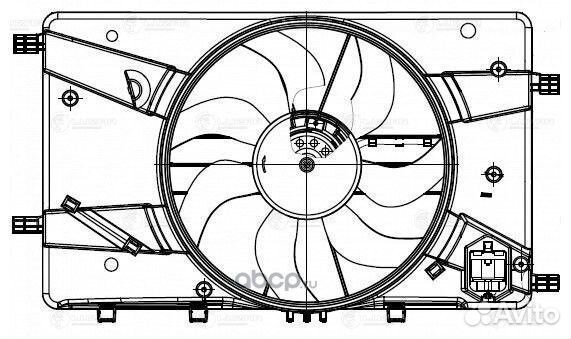 Э/вентилятор охл. для а/м Opel Astra J (10) /Chevrolet Cruze (09) (с кожухом и резист.) (LFK 21106)