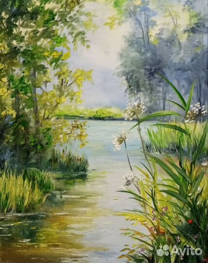 Пейзаж маслом. Картина на холсте.Картина в подарок