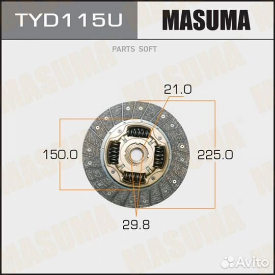 Masuma TYD115U TYD115U диск сцепления\ Toyota Cald