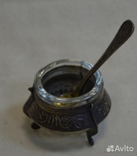 Солонка, горчичница мельхиор, мнц