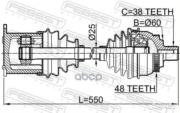 Привод в сборе 2114-GAL 2114-GAL Febest