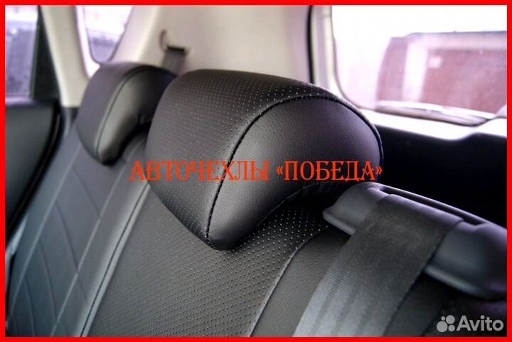 Чехлы Kia Soul 1 из экокожи чёрные Классика