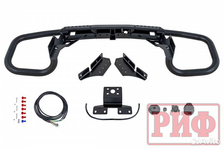 Бампер задний силовой/защита штатного бампера риф