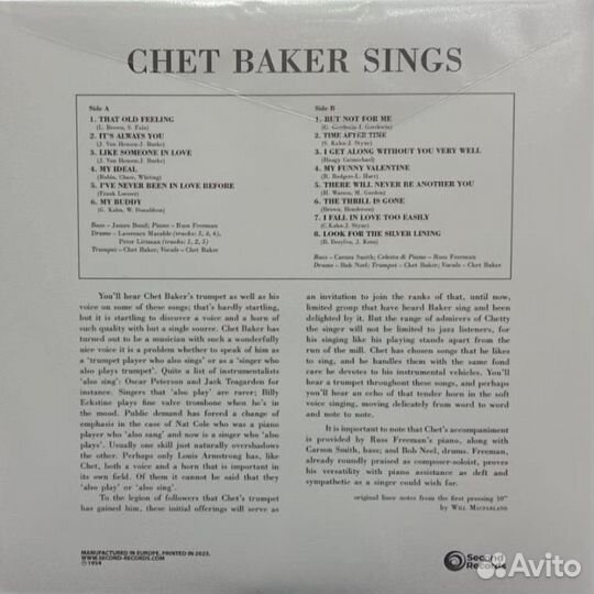 Chet Baker – Chet Baker Sings