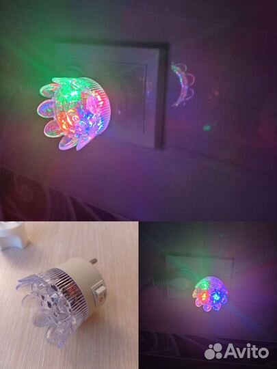 Светильник цветной с выключателем