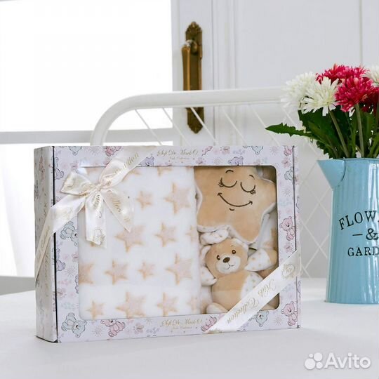 Плед детский с игрушкой подарок для детей