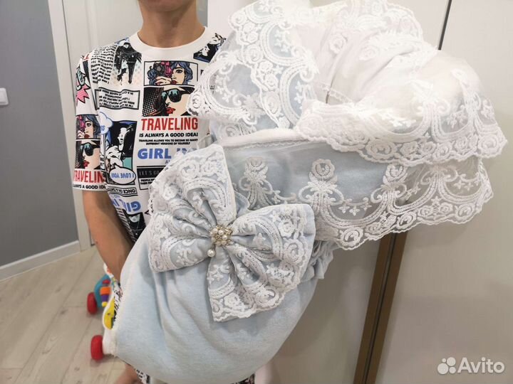 Конверт на выписку для мальчика тёплый