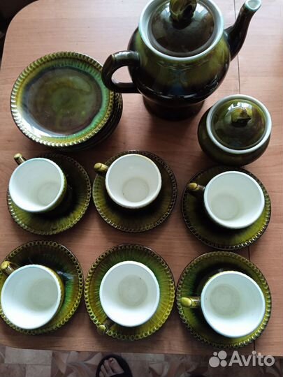 Чайно-кофейный сервиз СССР майолик Зик Конаково