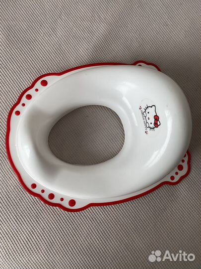 Детская накладка на унитаз белая hello kitty