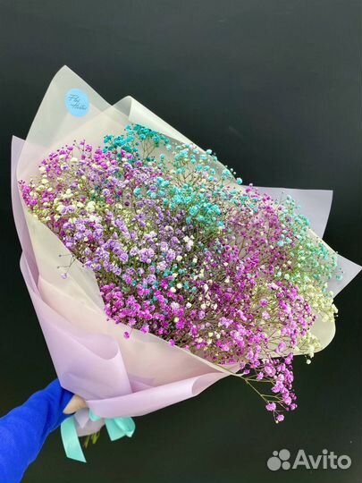 Букет из 11 веточек цветных гипсофил