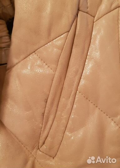 Кожаный пуховик