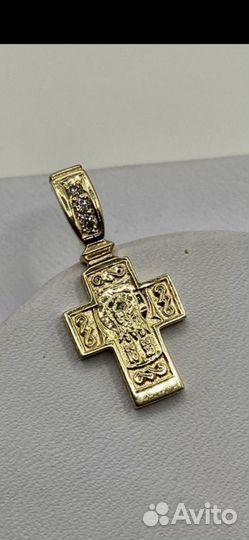 Золотой крестик с бриллиантами 585