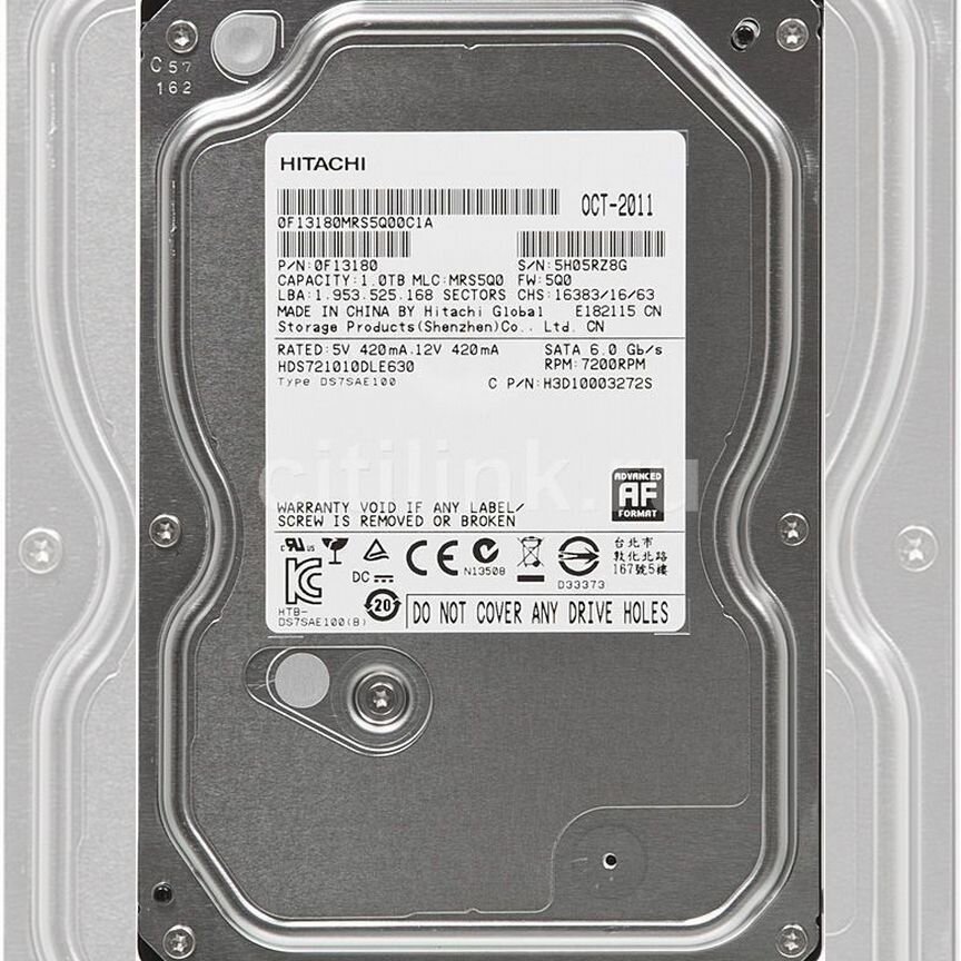 [HDS721010DLE630] Жесткий Диск Toshiba 1tb Sata3.5 Hds721010dle630