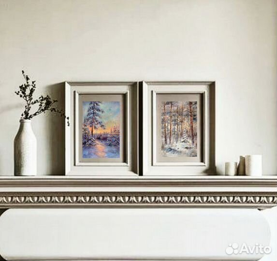 Картина маслом В объятиях зимы, пейзаж