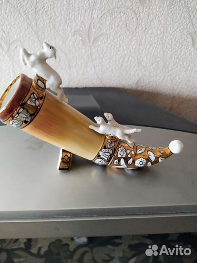 Рог-кубок, статуэтки ссср, фарфор посуда