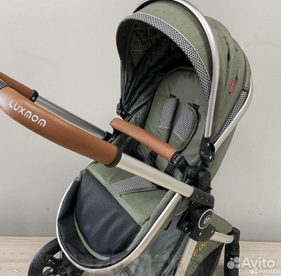 Новая коляска v9 3 в 1 оливковая