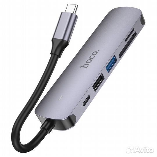 Разветвитель Type-C HUB Хаб hoco HB28 6в1