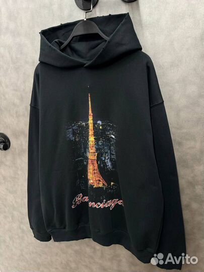 Худи Balenciaga Paris moon Oversize