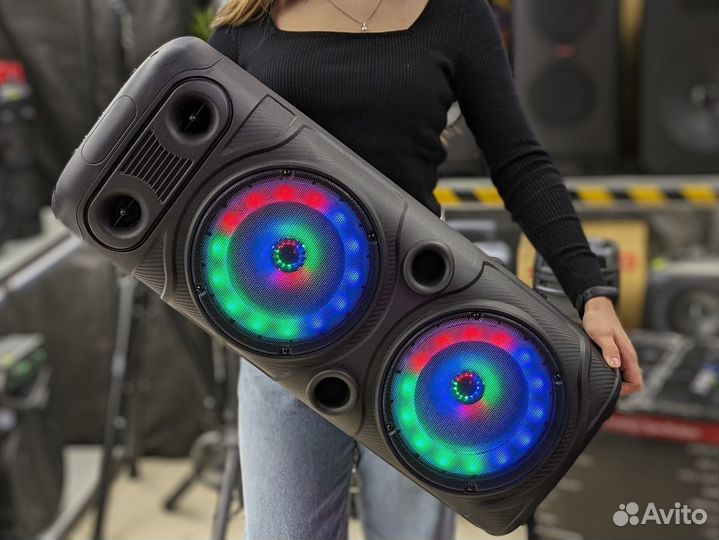 Колонка Speaker 150вт с подсветкой и микрофоном