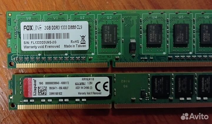 DDR3 8Gb, 2Gb; DDR1