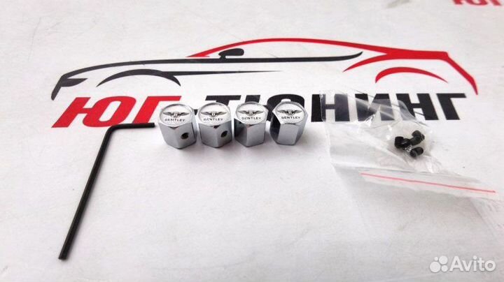 Колпачки на ниппель Bentley хром с защитой от