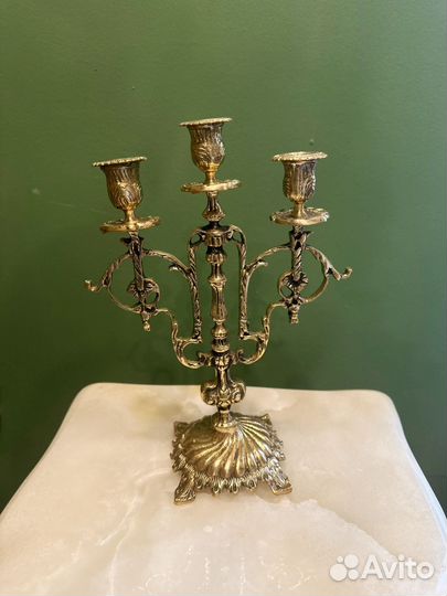 Подсвечник на 3 свечи бронза