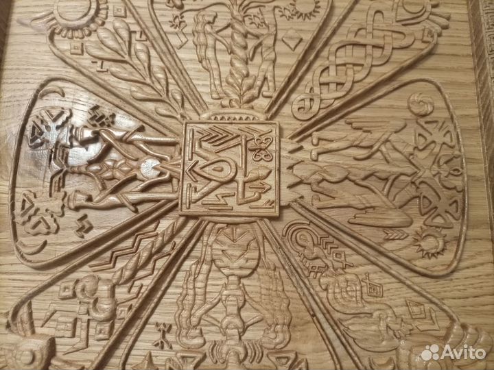 13Б Крес в рамке. Славянский оберег. 28 на 28 см