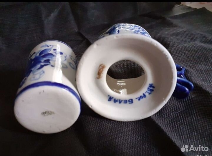 Подстаканник со стаканом гжель