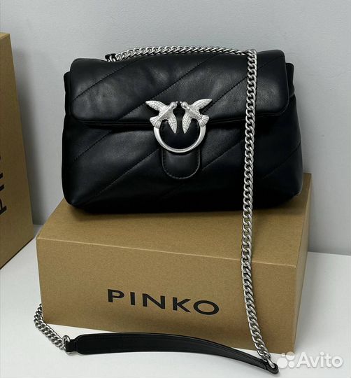 Сумка женская натуральная кожа, пинко, чипованная