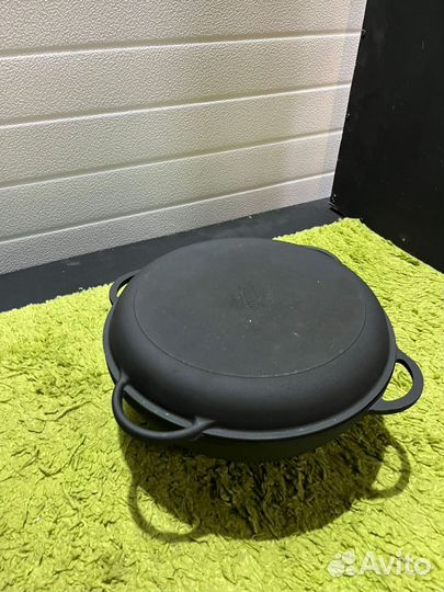 Чугунный казан 12 л. с крышкой сковородой. Ситон