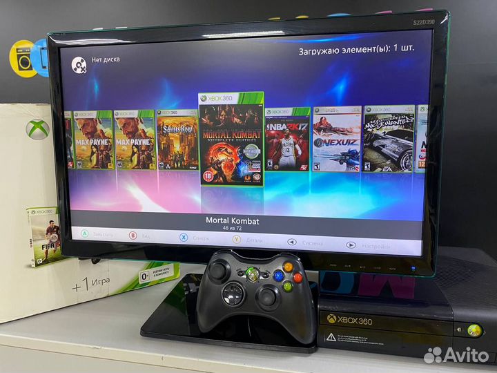 Прошитая xbox360 E 500Gb + много много игр